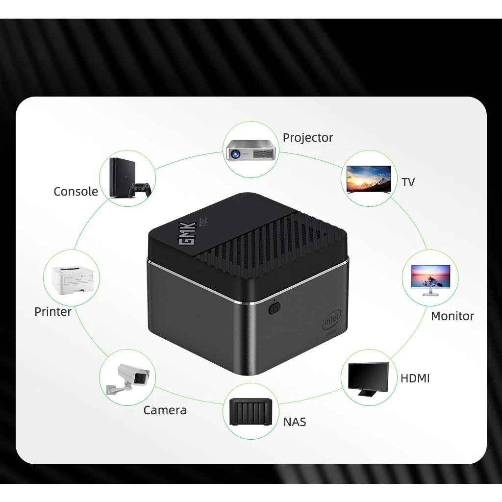 Mini PC. Máy tính để bàn mini GMK siêu nhỏ 4 Nhân 2.0GHz đến 2.7GHz 8GB RAM 120G SSD M.2 Đồ họa Intel HD 600 | BigBuy360 - bigbuy360.vn