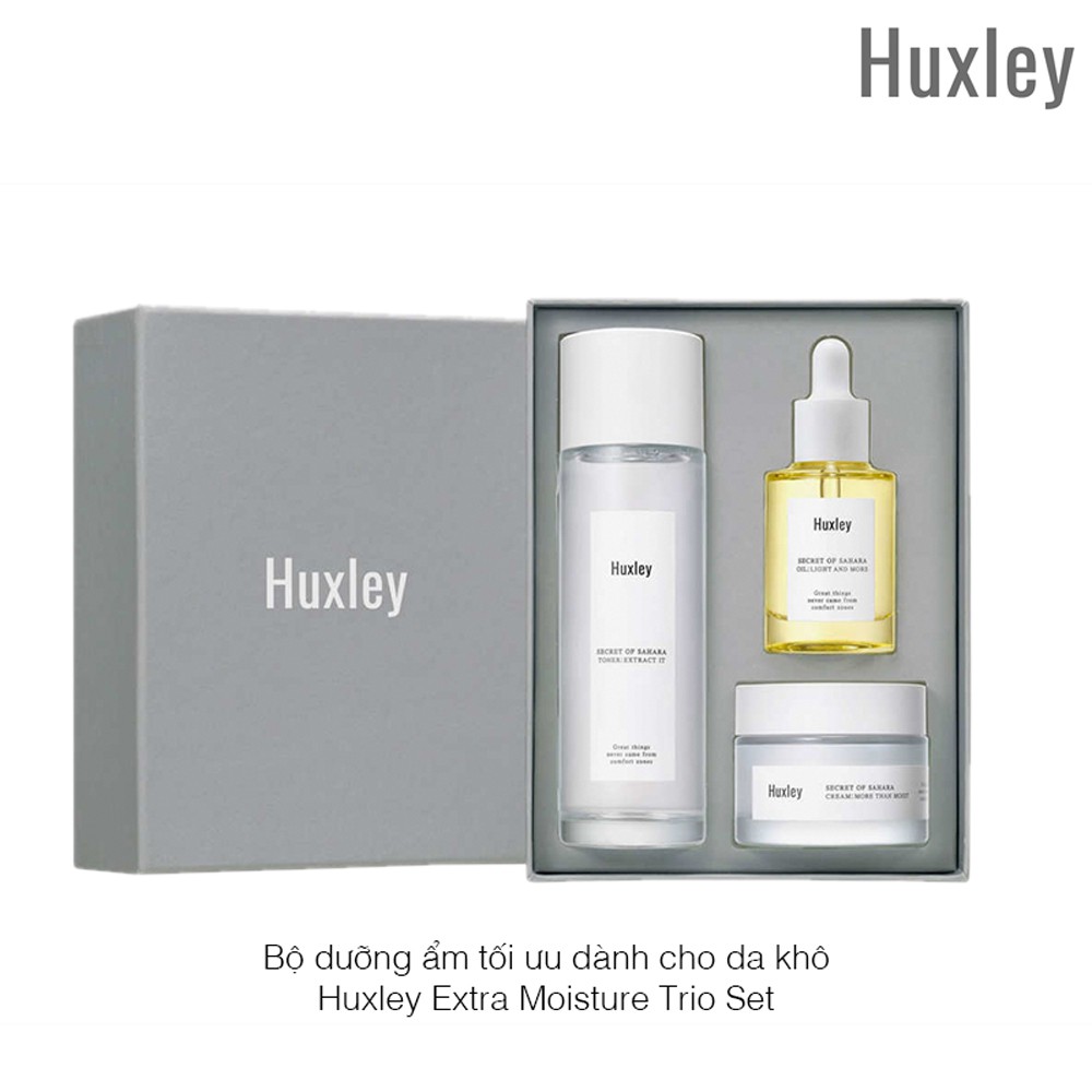 Bộ Dưỡng Ẩm Sâu Cho Da Huxley Secret Of Sahara Extra Moisture Trio Set (Sét Màu Vàng)