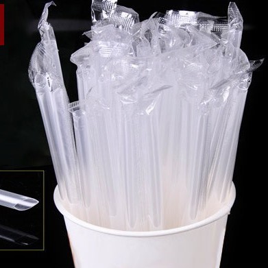 Ống hút trân châu cao cấp có màng bọc đen trắng Phi 12 1 gói