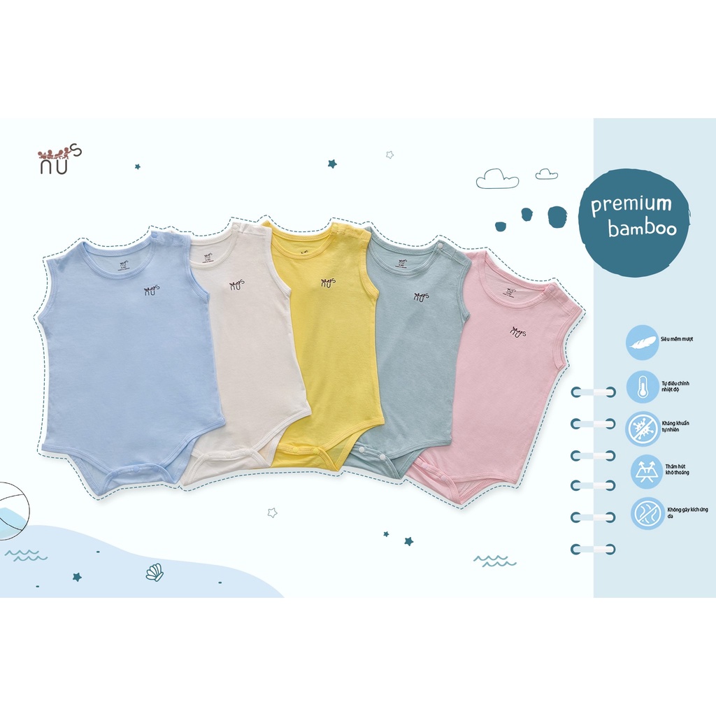 Bộ Body Chip Sát Nách NUS Đáng Yêu dành Cho Bé Từ 0-12M