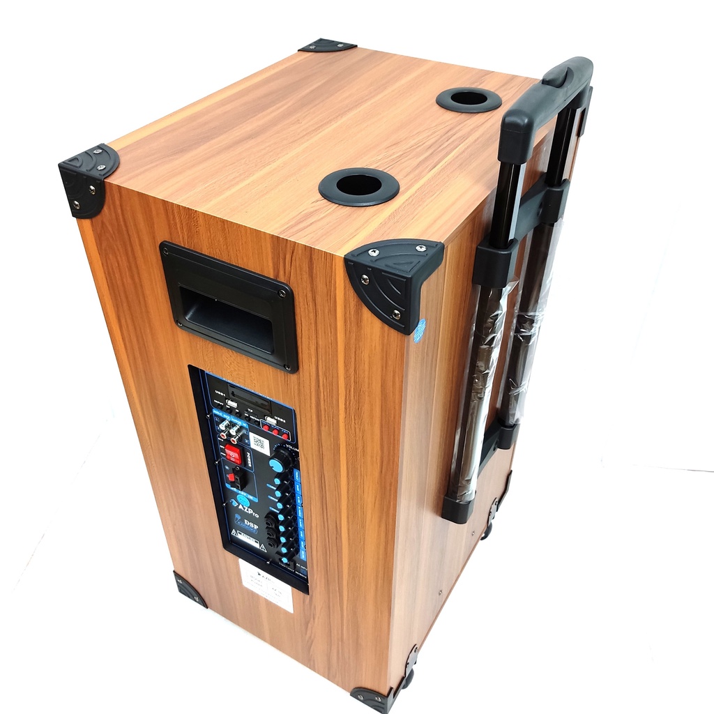 Loa kéo chính hãng AZPRO AZ 16 bass 40- 3 đường tiếng kèm 2 mic không dây vỏ kim loại