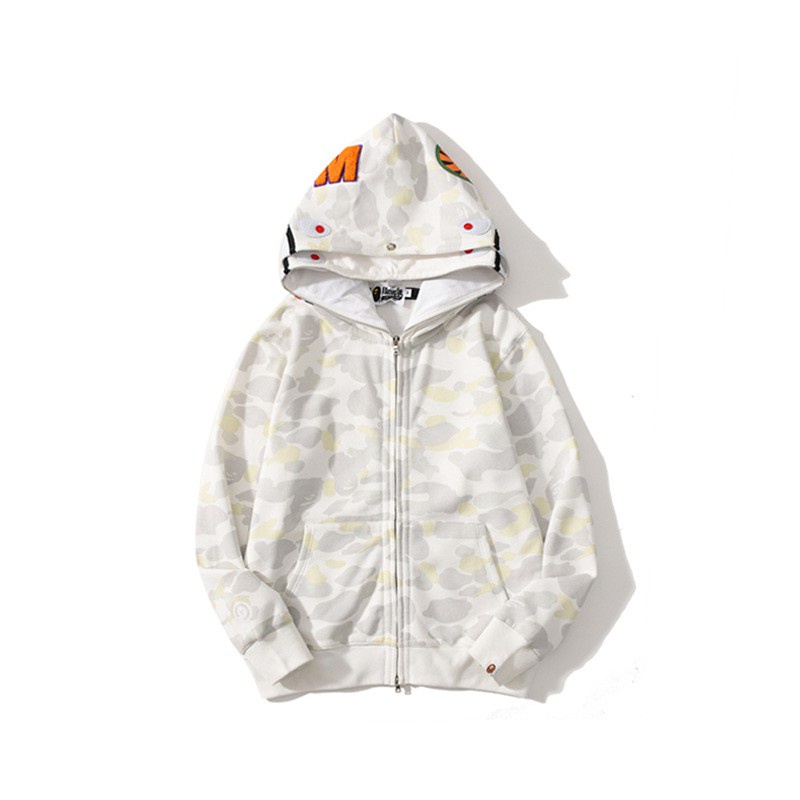 Áo Hoodie Khóa Kéo Bape ❤ Áo Khoác Nỉ Dáng Rộng Phản Quang Nam Nữ NVA199
