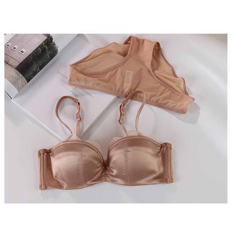[FREESHIP] Bộ Đồ Lót Nữ LOLI268Chất Lụa Satin Mỏng, Áo Lót Có Gọng Không Mút Kiểu Dáng Sexy | BigBuy360 - bigbuy360.vn