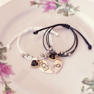 (1 Cặp) vòng tay cặp handmade tim ghép