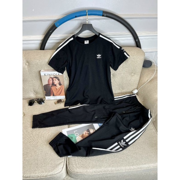Bộ thể thao nữ Adidás quần dài áo t shirt chất cotton co giãn hành FULL TAG