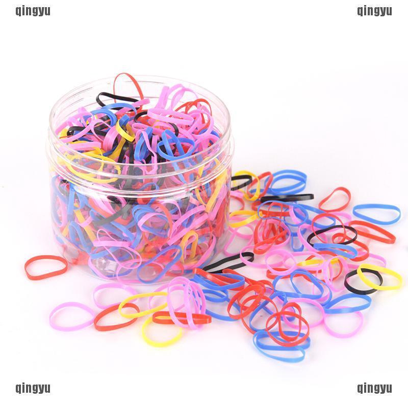 Hộp 500 chun cao su trong suốt buộc tóc tiện dụng