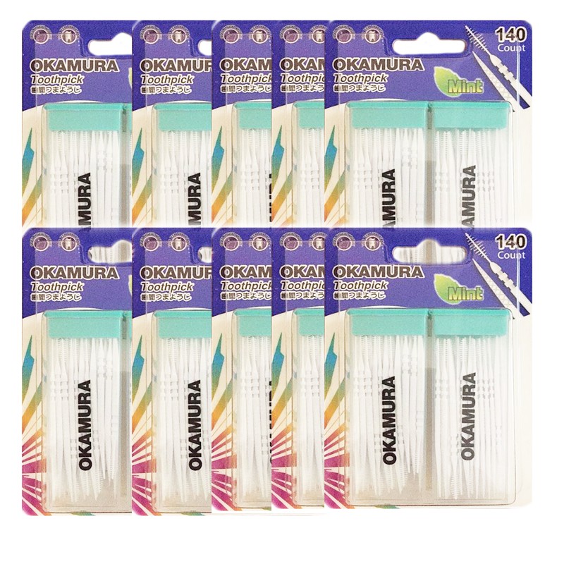 Combo 10 gói Tăm nhựa nha khoa cao cấp Okamura nhật bản (gói 140 que*10)