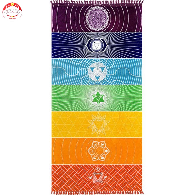 Thảm Tập Yoga Màu Cầu Vồng Phong Cách Boho