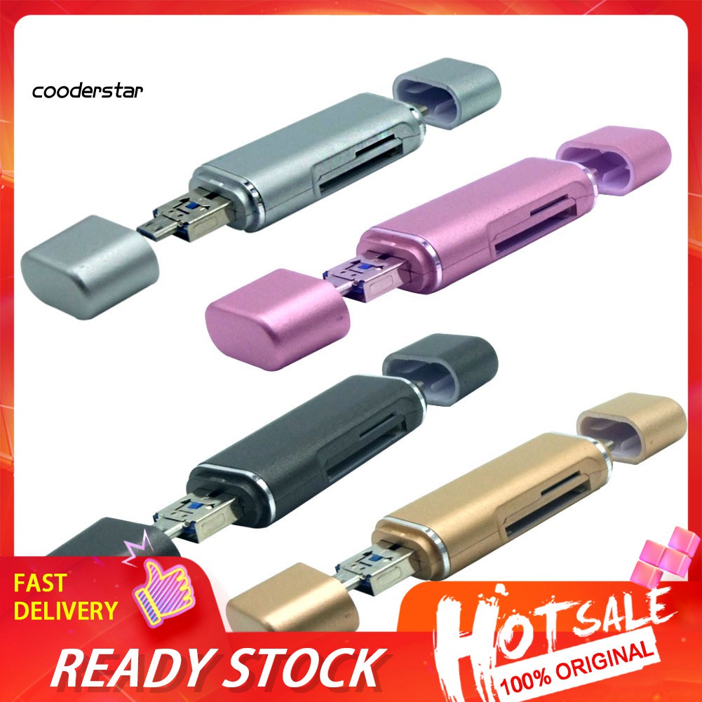 Đầu Đọc Thẻ Nhớ 5 Trong 1 Cổng Micro Usb 3.1 Type-C Tf Sd Cho Điện Thoại Android