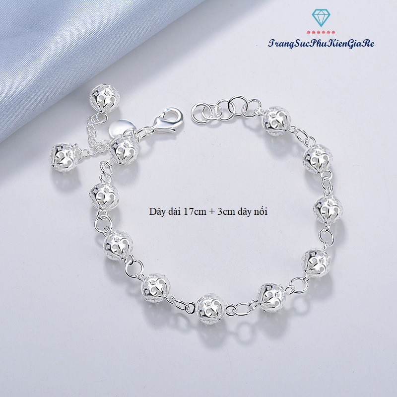 [Mã FAMAYFA giảm 10K đơn 50K] Lắc tay nữ thời trang hạt bi rỗng, xi bạc 925, siêu xinh, bán giá rẻ | BigBuy360 - bigbuy360.vn