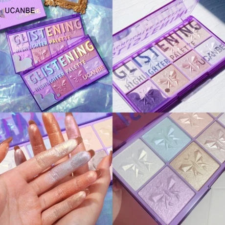 Bảng Phấn Bắt Sáng UCANBE 8 Màu Họa Tiết Kim Cương Hình Bướm