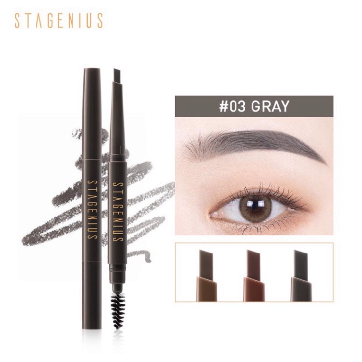 Bút Kẻ Lông Mày STAGENIUS Chì kẻ mày 2 Đầu Chống Nước Lâu Trôi 0.16g LCKM1 | BigBuy360 - bigbuy360.vn