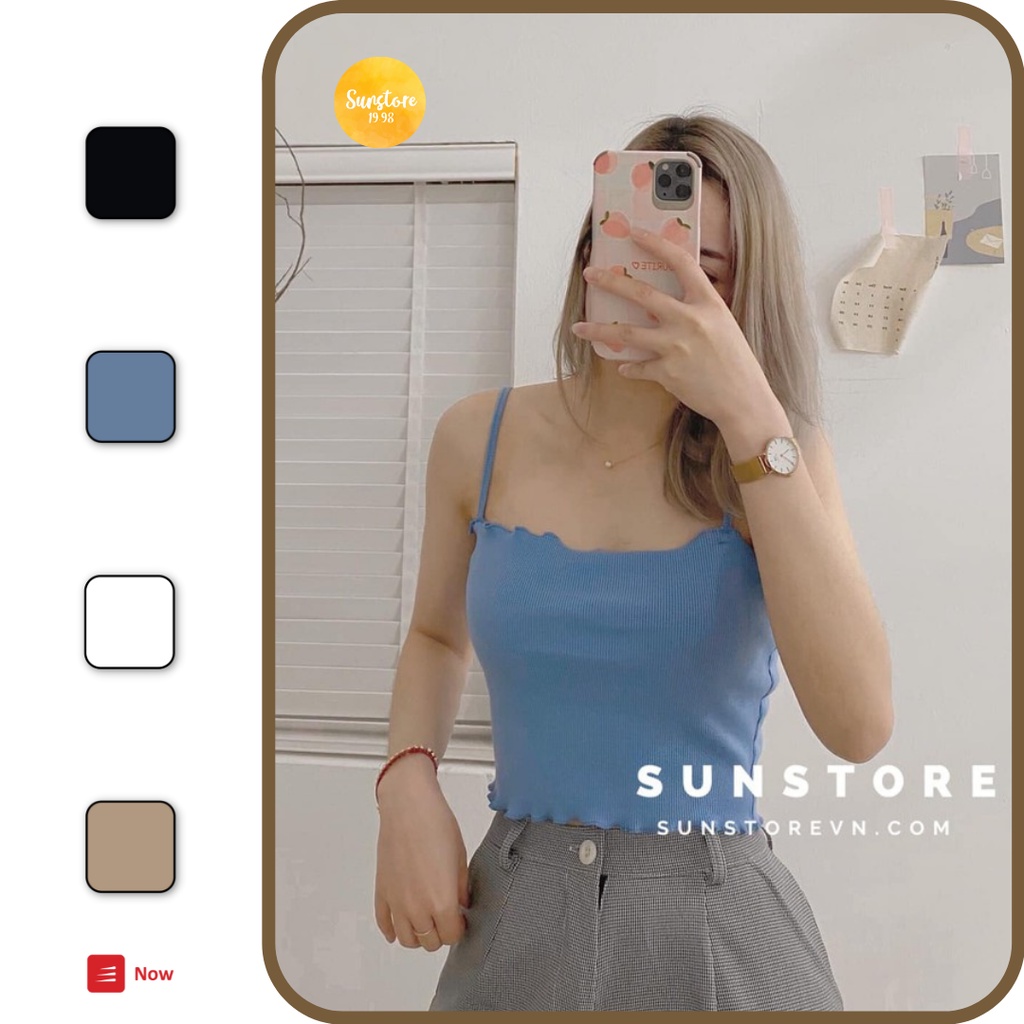 Áo hai dây croptop 2s mùa hè 4 màu