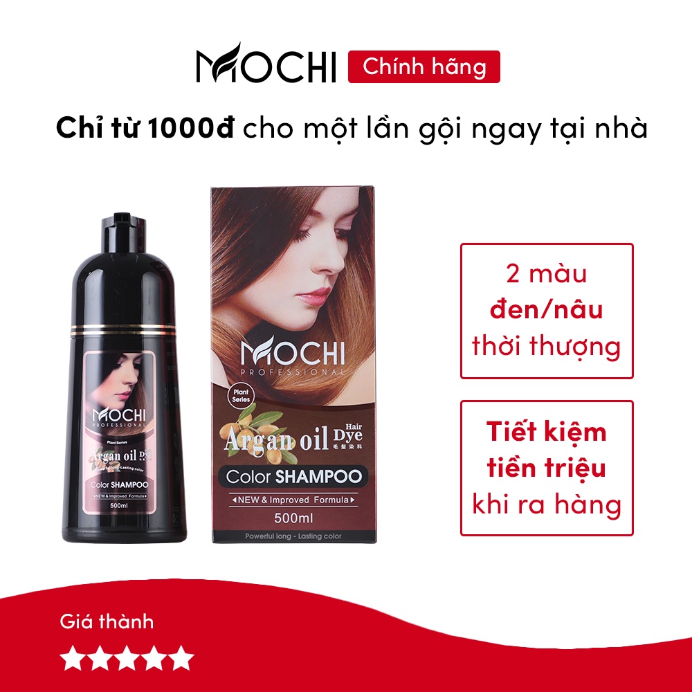 Dầu gội phủ đen tóc Mochi Nhật Bản dầu gội phủ bạc thảo dược ngay tại nhà dành cho tóc nhuộm phai màu và tóc bạc