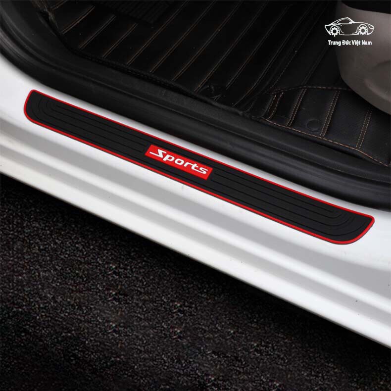 [FREESHIP] Bộ 4 miếng nẹp cửa cao su xe hơi, miếng dán chống xước ô tô, ốp bậc cửa ô tô - mẫu chữ Sport