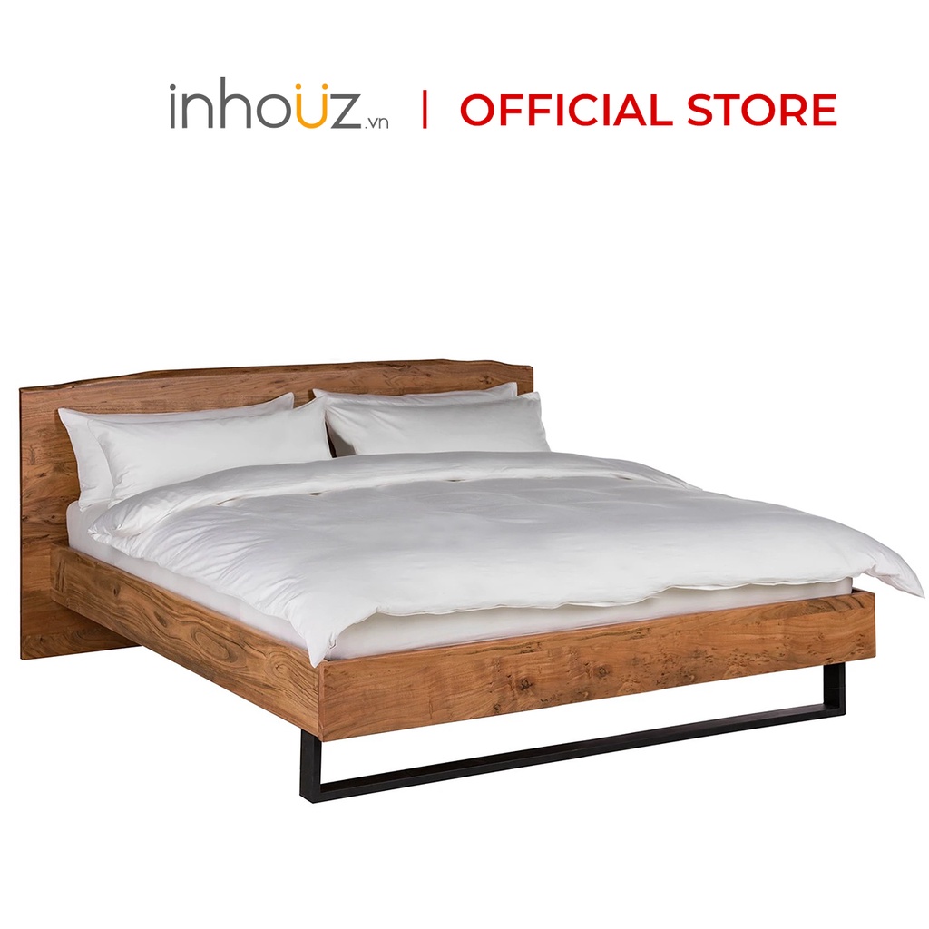 Giường ngủ gỗ chân thép hiện đại - Solid wood bed - INHOUZ - HOGG0011