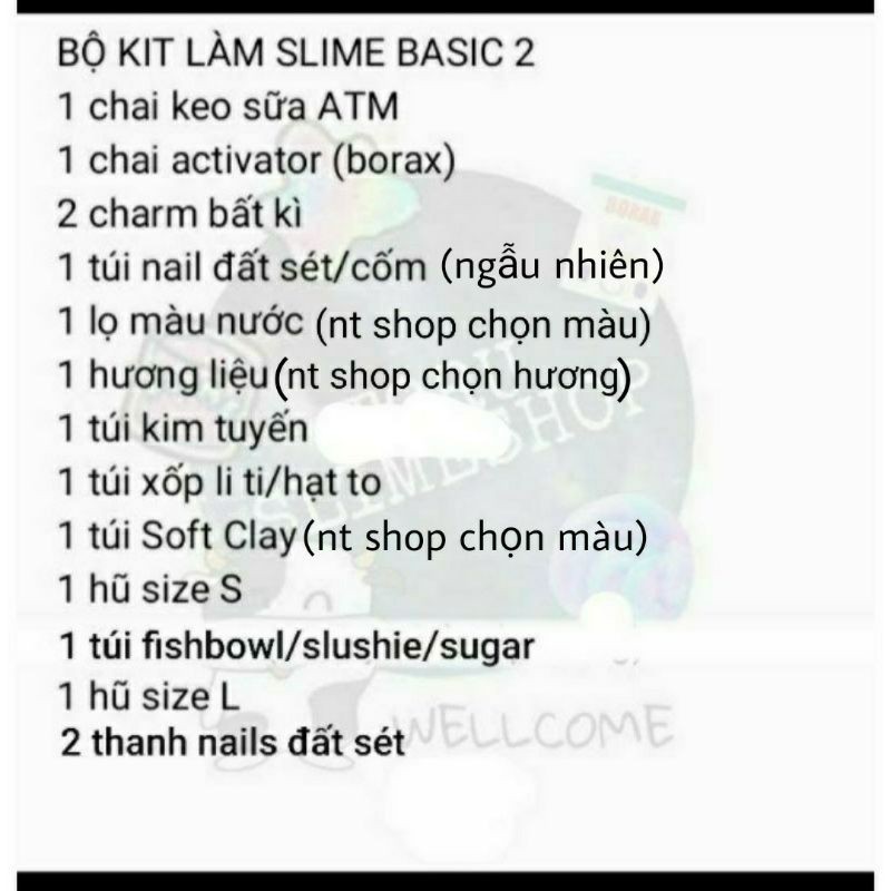 Bộ Kit Làm Slime Cơ Bản Basic Slime 15 món toru_slime