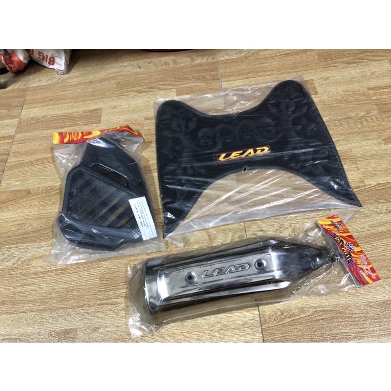 Giá trọn bộ 3 món ốp xe LEAD 2013->2015 bao gồm có Sàn chân +Ốp pô +Ốp quạt gió (cao cấp giá rẻ mẫu mã đẹp )