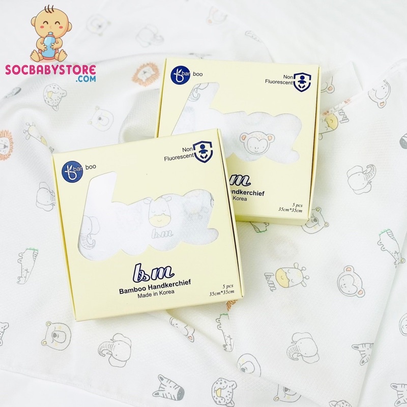 Khăn sữa sợi tre Hàn Quốc KHÔNG HUỲNH QUANG BnM 35 x 35cm