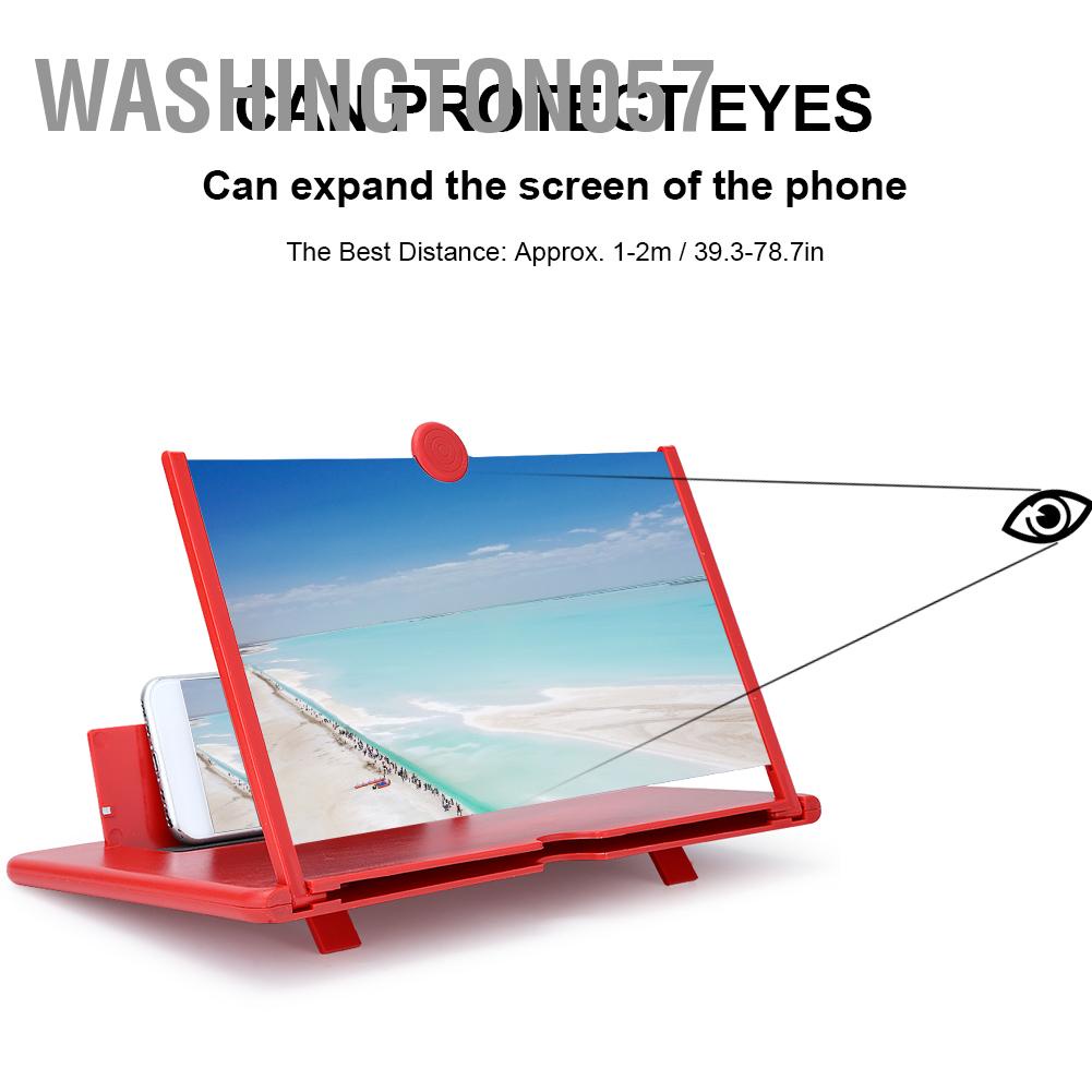 Washington057 Mobile Phone Screen Amplifier 3D 12in High Definition Magnifier Stand Bracket