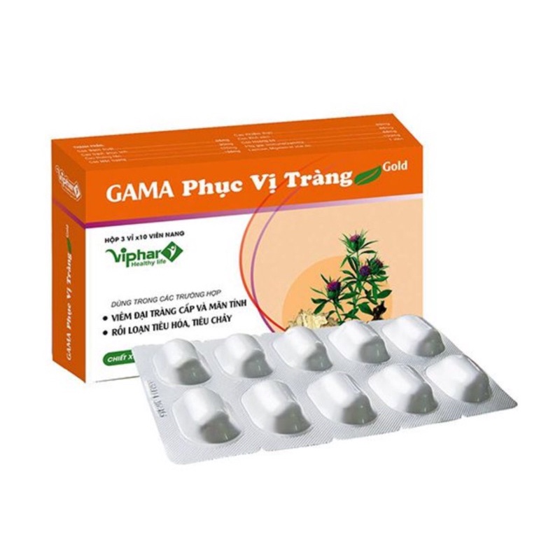 Viên Đại Tràng GAMA PHỤC VỊ TRÀNG Gold Vinaphar - Hộp 30 Viên - Tăng Cường Tiêu Hóa, giảm Chứng Viêm Đại Tràng