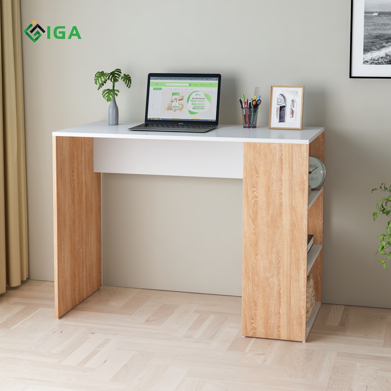Bàn làm việc kèm kệ sách chính hãng IGA - GP225
