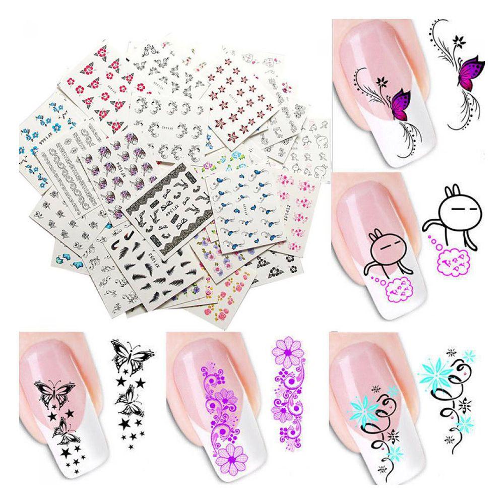 Set 50 Miếng Dán Hình Bông Hoa Nhiều Màu Sắc Dùng Trang Trí DIY