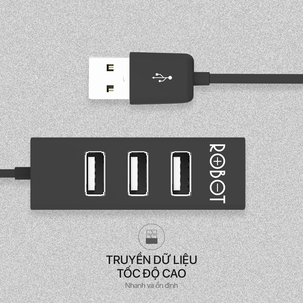 HUB Chuyển Đổi Chia Cổng USB ACOME H140-80 Mở Rộng 4 Cổng USB 2.0 Dây Nối Dài 80 Cm