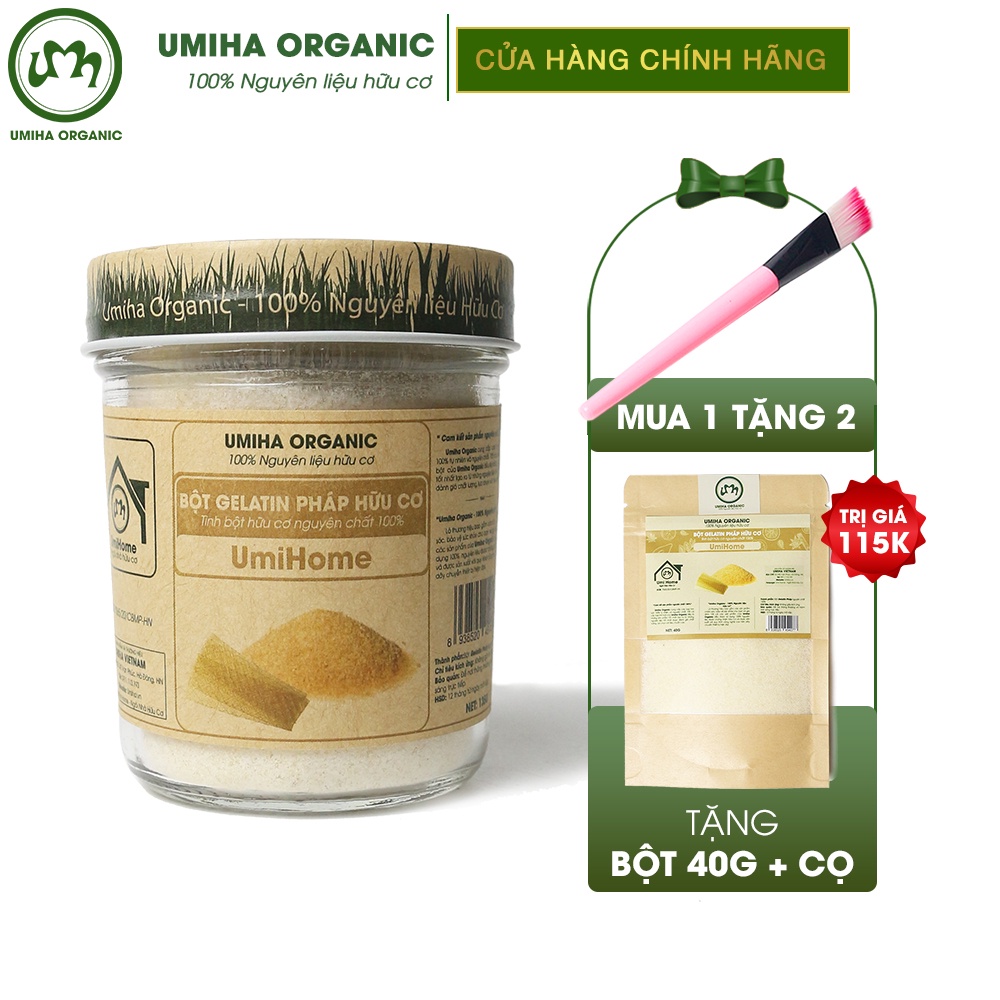 Bột Gelatin Pháp Đắp Mặt Nạ Umiha Organic Nguyên Chất 135g