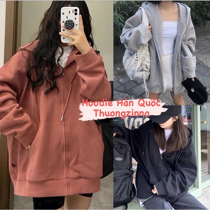 [Ảnh thật/Video]Áo Khoác Nỉ Đỏ đô cá tính Khóa Zip Oversize- Hoodie dáng thụng form rộng dài tay.