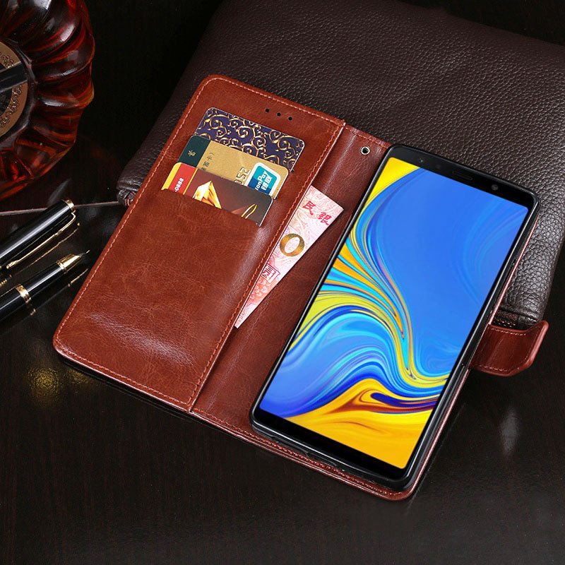 Bao da❤️FREESHIP❤️ Bao da samsung a7 2018 dạng ví nắp lật hai mặt kèm khe để thẻ