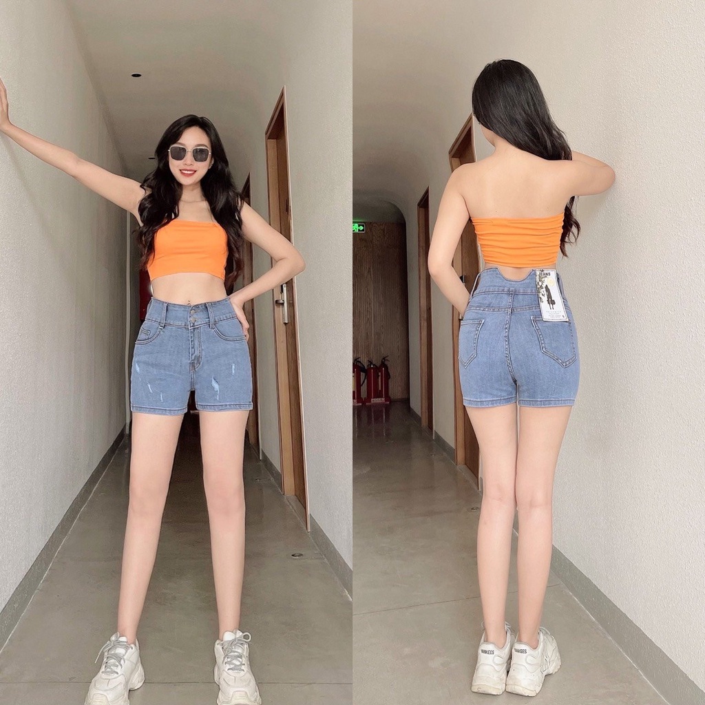 Quần Short Jean Nữ Cào Lưng Cao Siêu Hot Vải dày dặn chất lượng thượng hạng