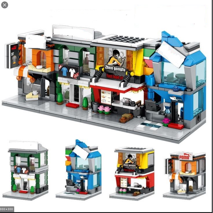 Bộ đồ chơi lego xếp hình tòa nhà mini 4 trong 1 dùng làm quà tặng cho bé