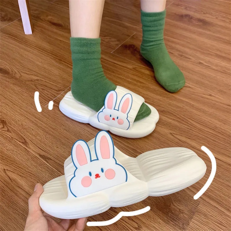 Dép Đi Trong Nhà Mềm Mại Thoải Mái Chống Trượt In Hình Thỏ Dễ Thương Phong Cách Hàn Quốc Cho Nữ