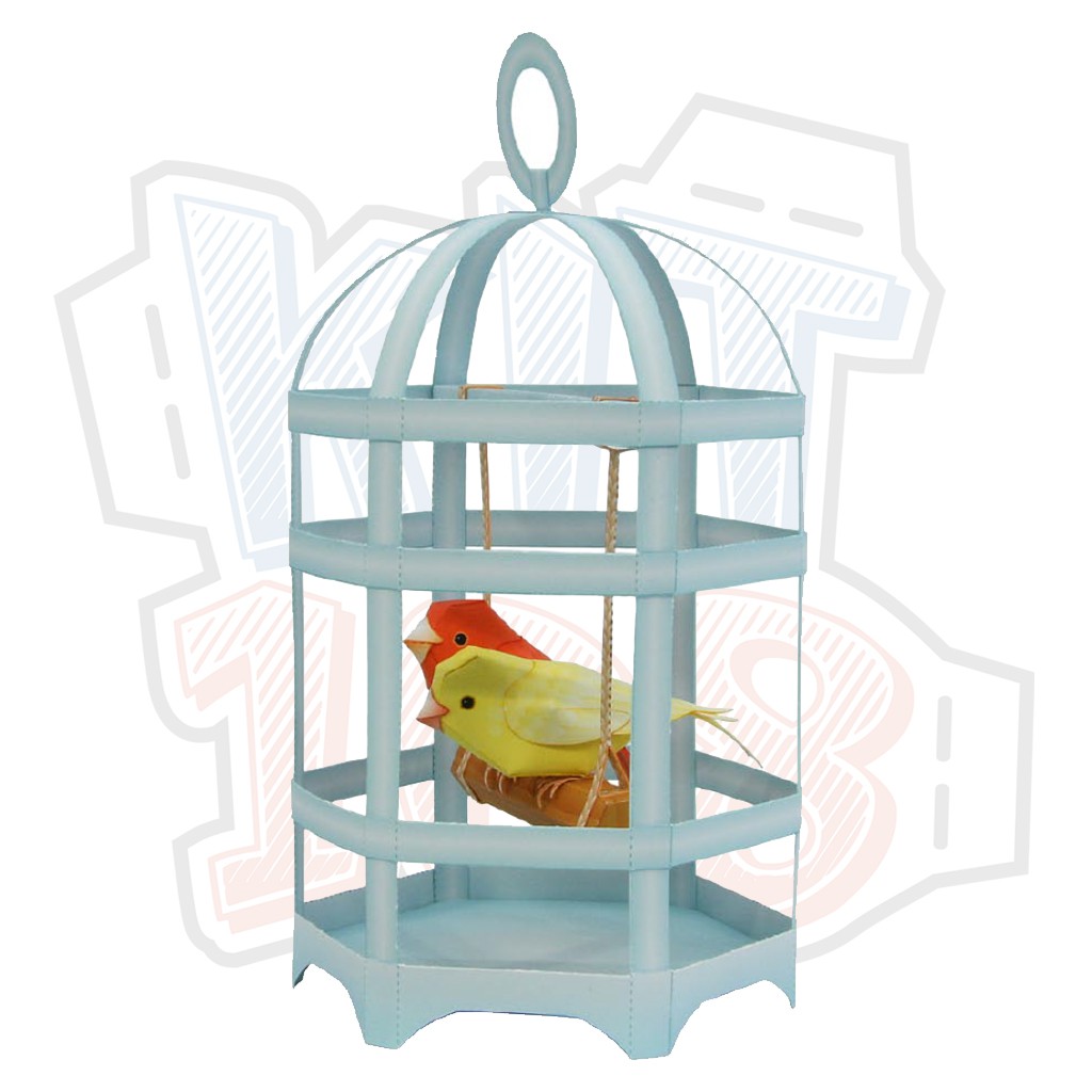 Mô hình giấy động vật chim Canary - Bird Cage