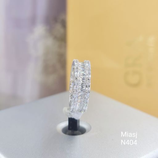 Nhẫn xoàng full đá bạc Ý S925 MiASJ N404 nữ nạm đá cao cấp, sang trọng