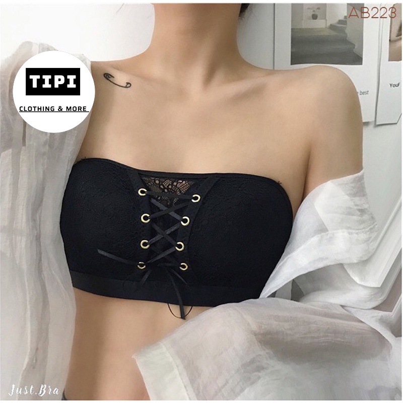 Áo lót nữ nâng ngực vải ren sexy đệm vừa thông hơi quả ngang dây rút P3-G2