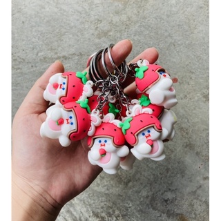 Móc khoá thỏ đội nón trái cây/ móc khoá hoạt hình siêu dễ thương cute ms: 014