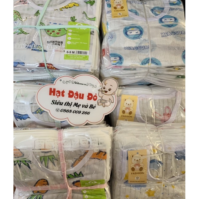 Bộ Cotton giấy cộc tay Bé trai Bé gái 5-15kg