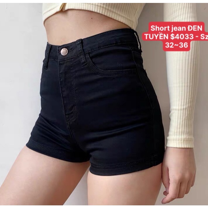 [Size 32-36] Quần Đùi Jeans Nữ Bigsize, Lưng Cao Trên Rốn, Co Giãn Mạnh