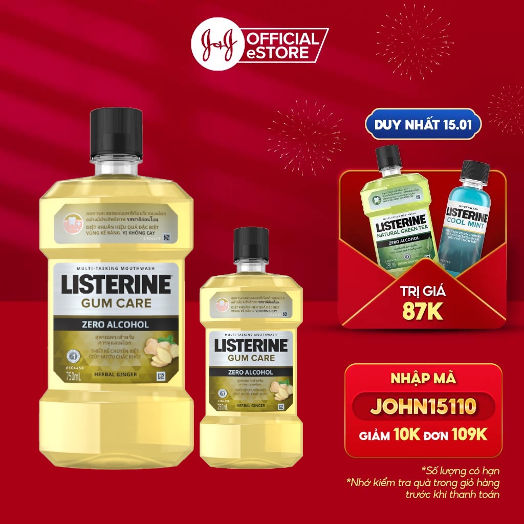 Nước Súc Miệng Listerine Gum Care 750ml + Listerine Gum Care 250ml - 540021412