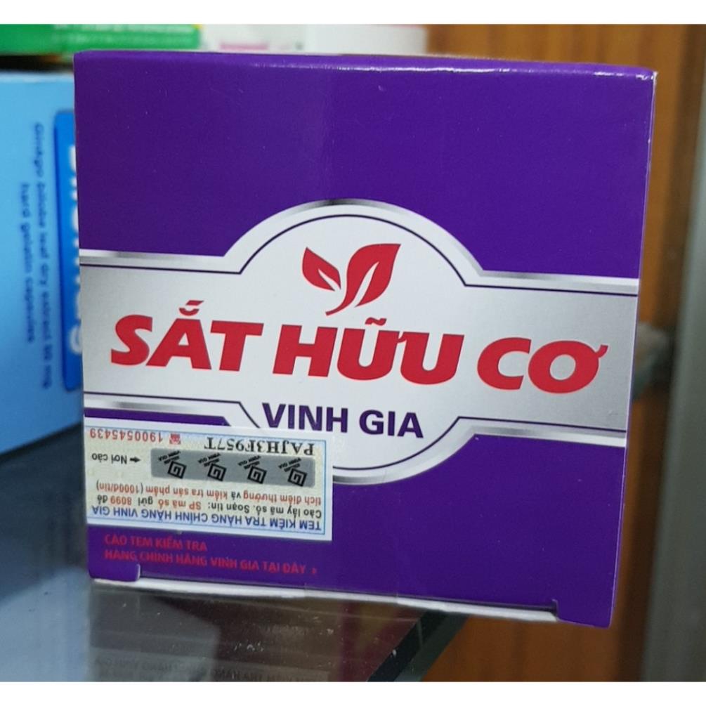 Sắt hữu cơ Vinh Gia – Hỗ trợ bổ sung Sắt cho bà bầu, người thiếu máu (30 viên)