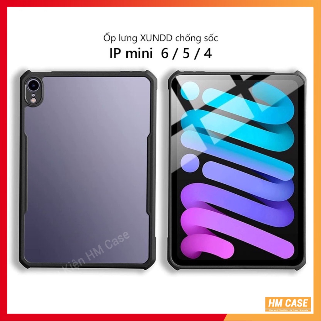 Ốp lưng XUNDD iPad mini 6 / 5 / 4 / 3 / 2 / 1 Mặt lưng trong, Viền TPU, Chống sốc