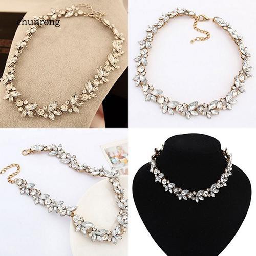 Vòng cổ Choker MặT HìNh Hoa ĐíNh Kim Cương Giả ThờI Trang Cho Nữ