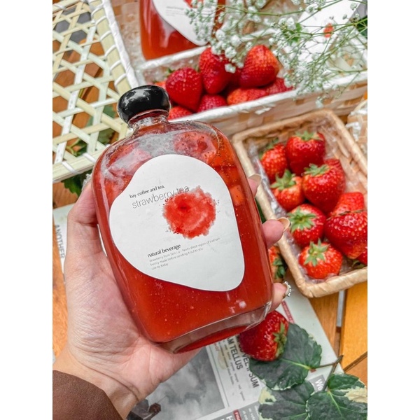 Chai thuỷ tinh 350ml dáng dẹt đựng rượu, cafe, nước ép, trang trí decor..