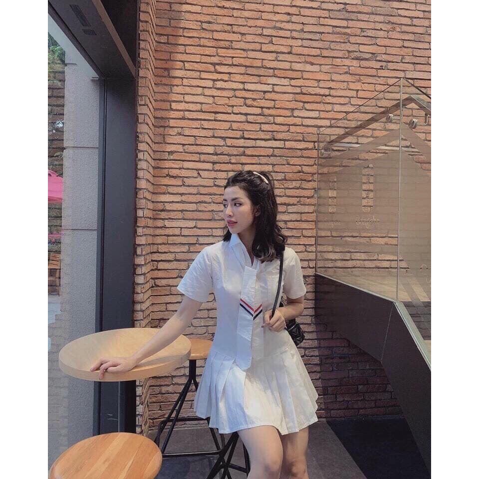 Váy Sơ MI XÒE THẮT CÀ VẠT