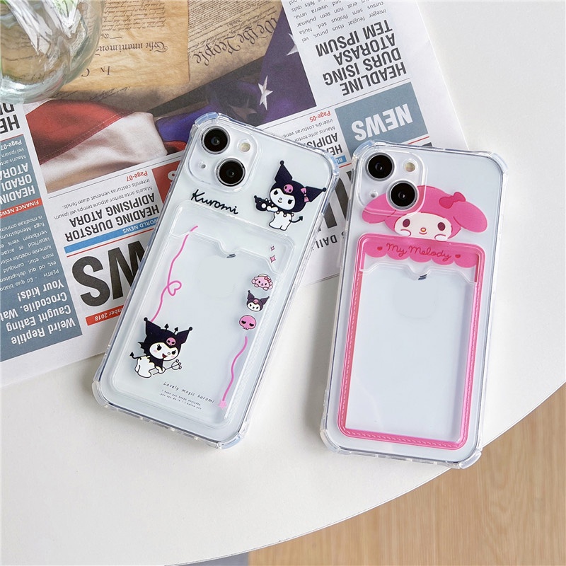 Ốp Điện Thoại Tpu Dẻo Có Ngăn Đựng Thẻ In Hình Hoạt Hình Dễ Thương Cho iphone 11 / 12 / 13 Pro max XR
