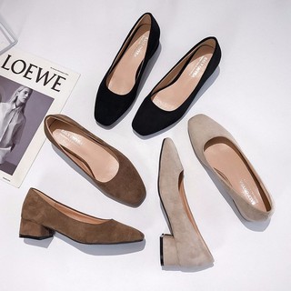 Giày công sở da lộn gót cao 3.5cm