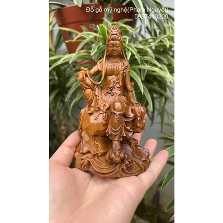 tượng phật tự tại gỗ bách xanh để taplo ô tô