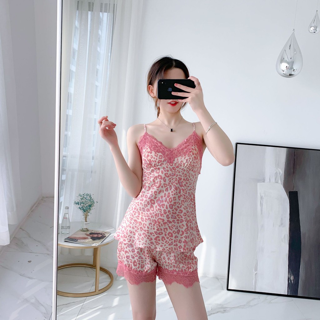 Bộ ngủ lụa 2 dây 175 - Ha Song Shop chất lụa gợi cảm form chuẩn tôn dáng cho nữ